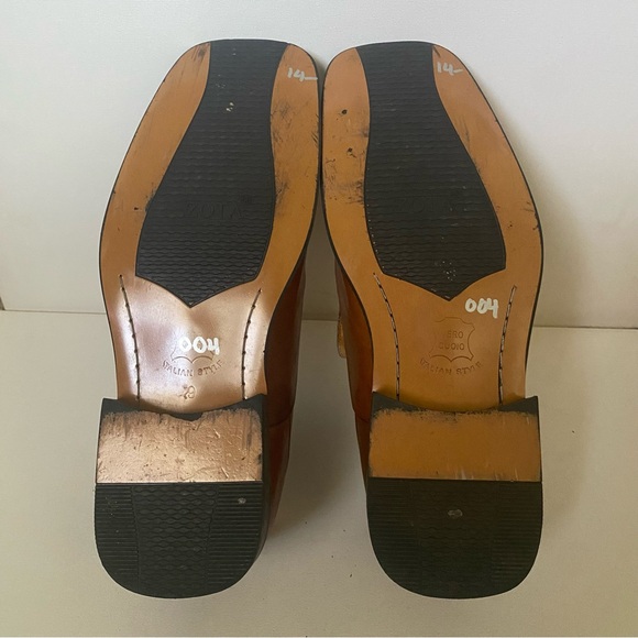 Zota USA VERO CUOIO Men’s Leather Slip-on Square Toe Brown Tan Loafer Size 9 - Picture 7 of 8